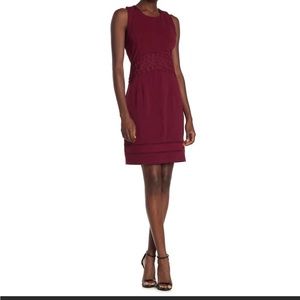 Adelyn Rae Gayle Women's Sleeveless Cross Back Lace Dress Burgundy L, $118